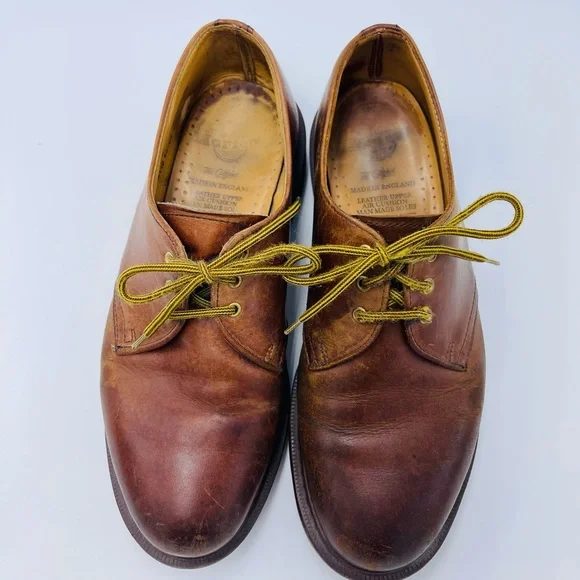 Mens Vintage Brown Oxford Made In England Dr. Martens 1461